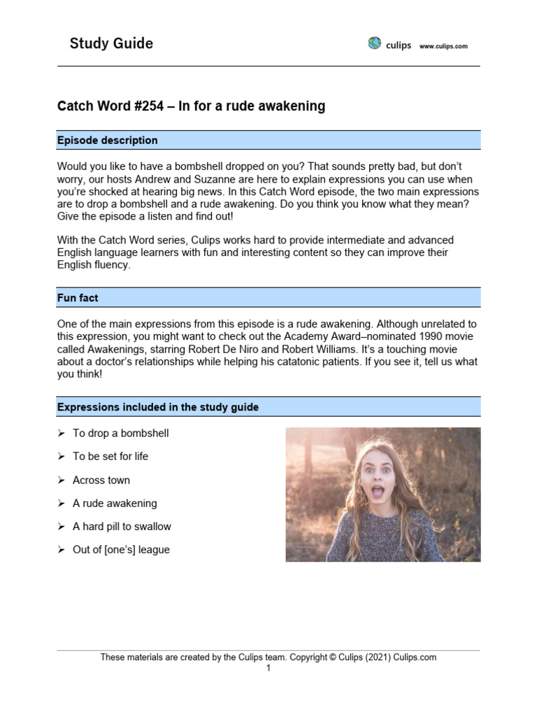 CW254 in For A Rude Awakening | PDF | English Language