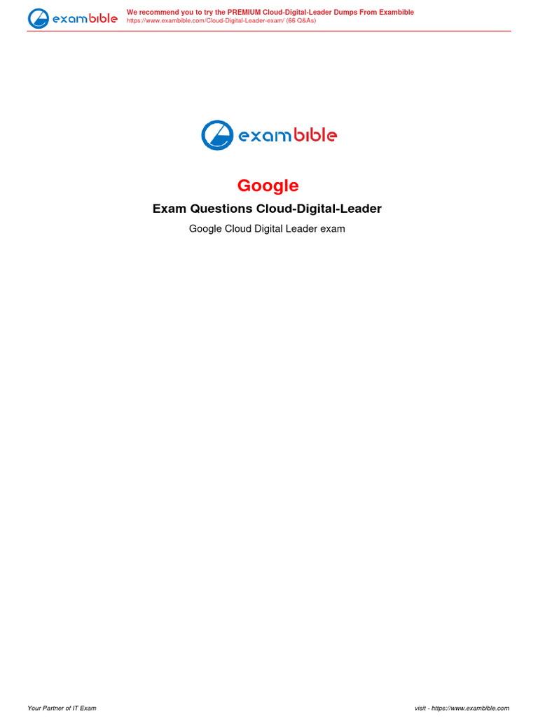 Google Cloud Digital Leader Exam Guide | PDF | Cloud Computing | Cisco ...