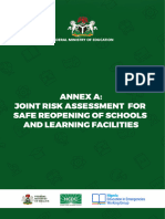 Annex A Risk Assessment Safe Reopening Schools