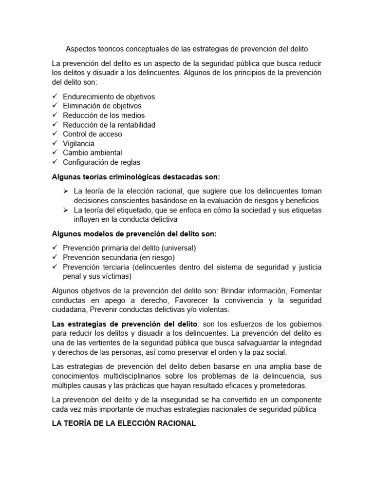 Estrategias de Prevención del Delito | PDF | Prevención del crimen ...