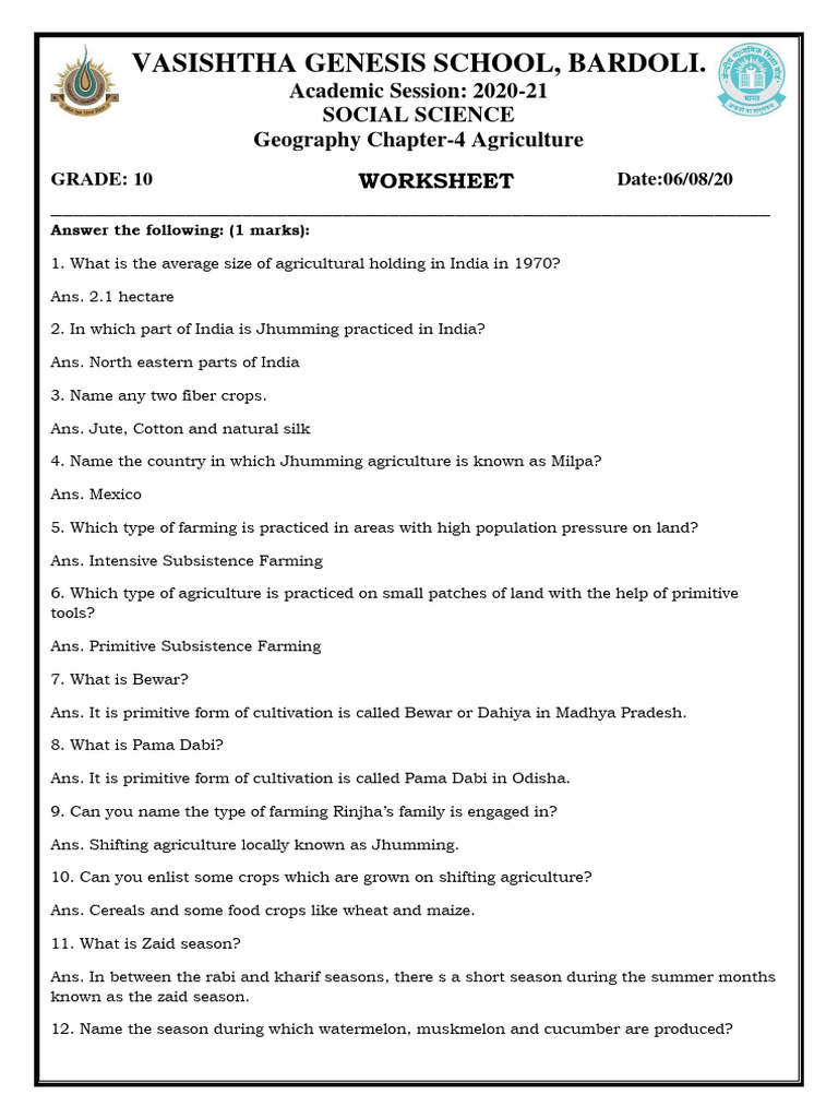 class-10-geo-ch-4-worksheet-pdf-agriculture-intensive-farming