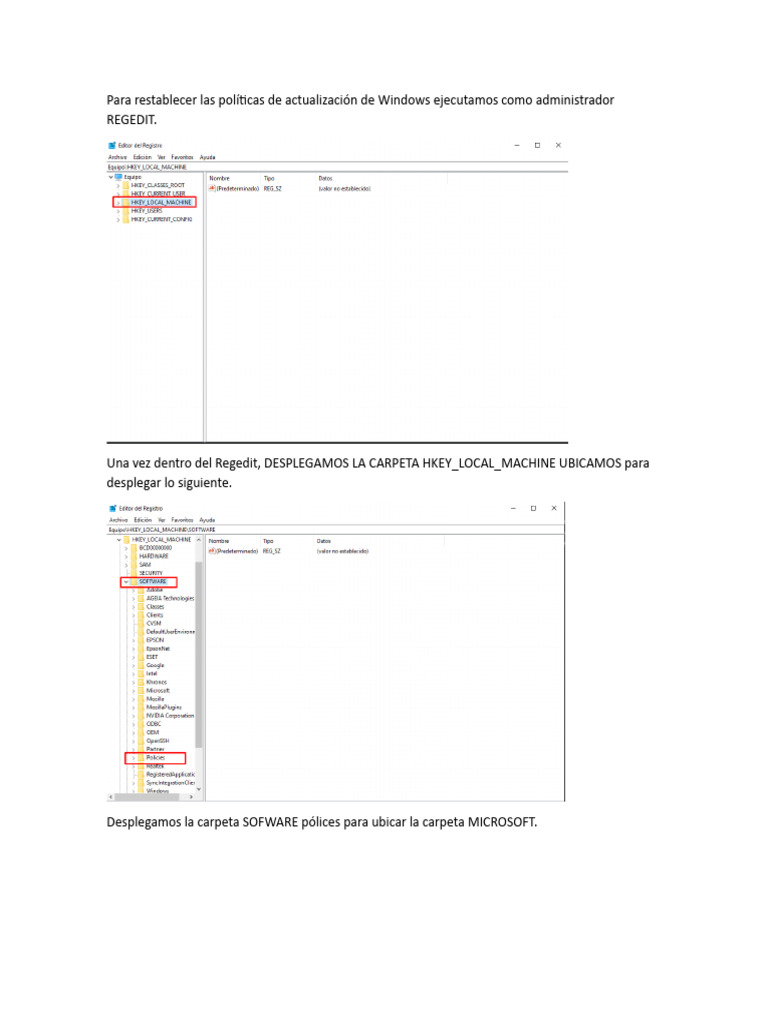 Restablecer políticas de Windows Update | PDF | Relaciones personales ...