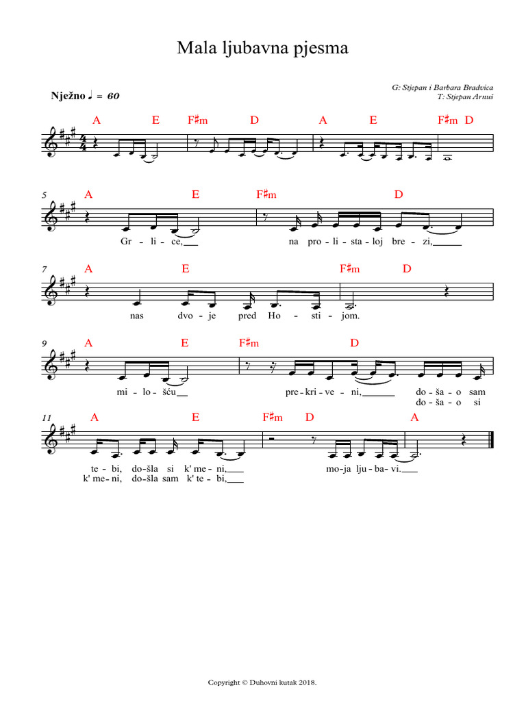 Mala Ljubavna Pjesma | PDF
