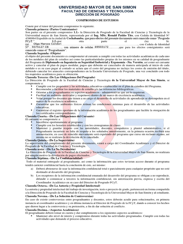 Compromiso Estudio Dipiergonomia v5 1 | PDF | Propiedad intelectual