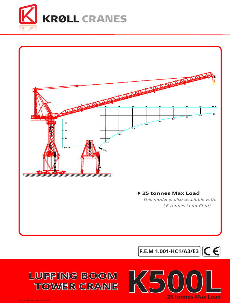 Spec Sheet K500L-25t | PDF | Crane (Machine) | Manufactured Goods