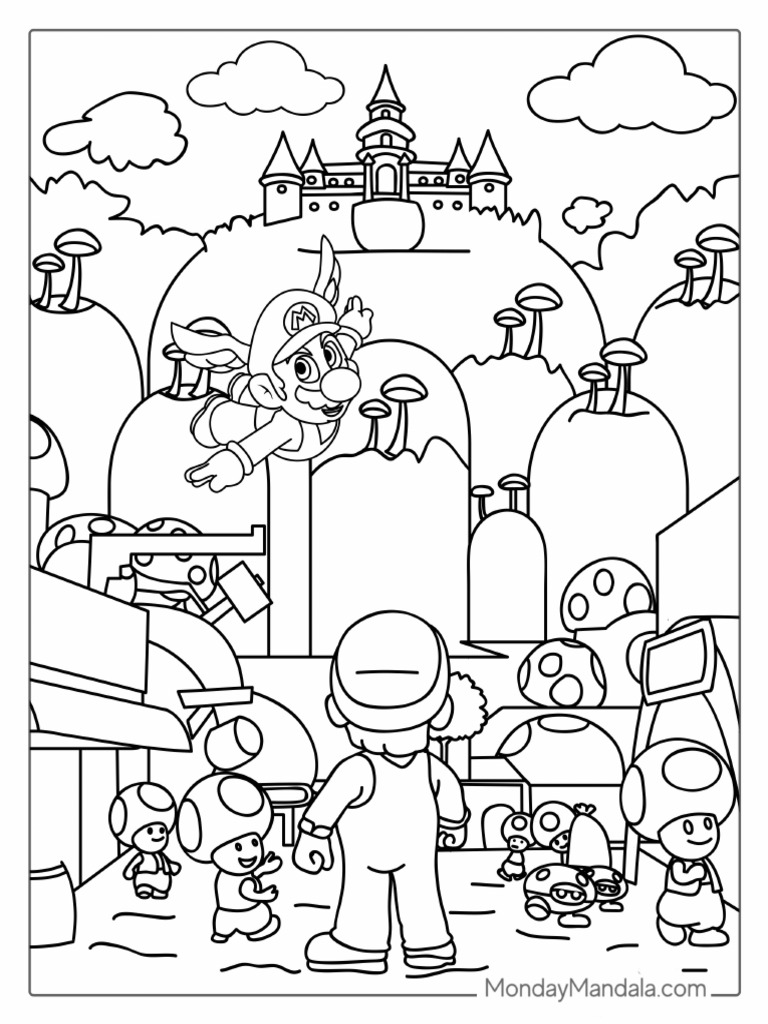 SuperMarioMoviePosterColoringSheet PDF