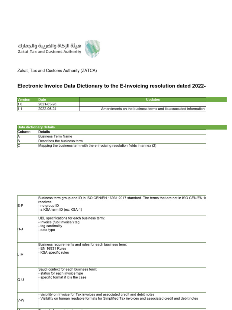 Einvoice data dictionary download free pdf invoice value added tax