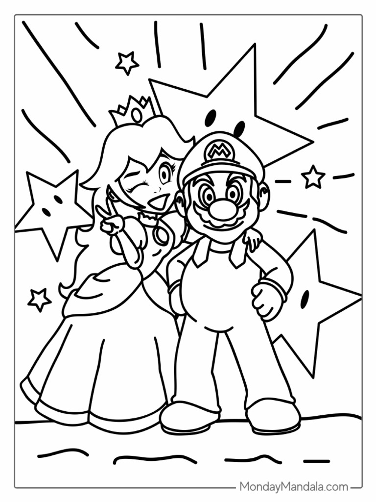Mario-And-Peach-Coloring-Page-For-Kids | PDF