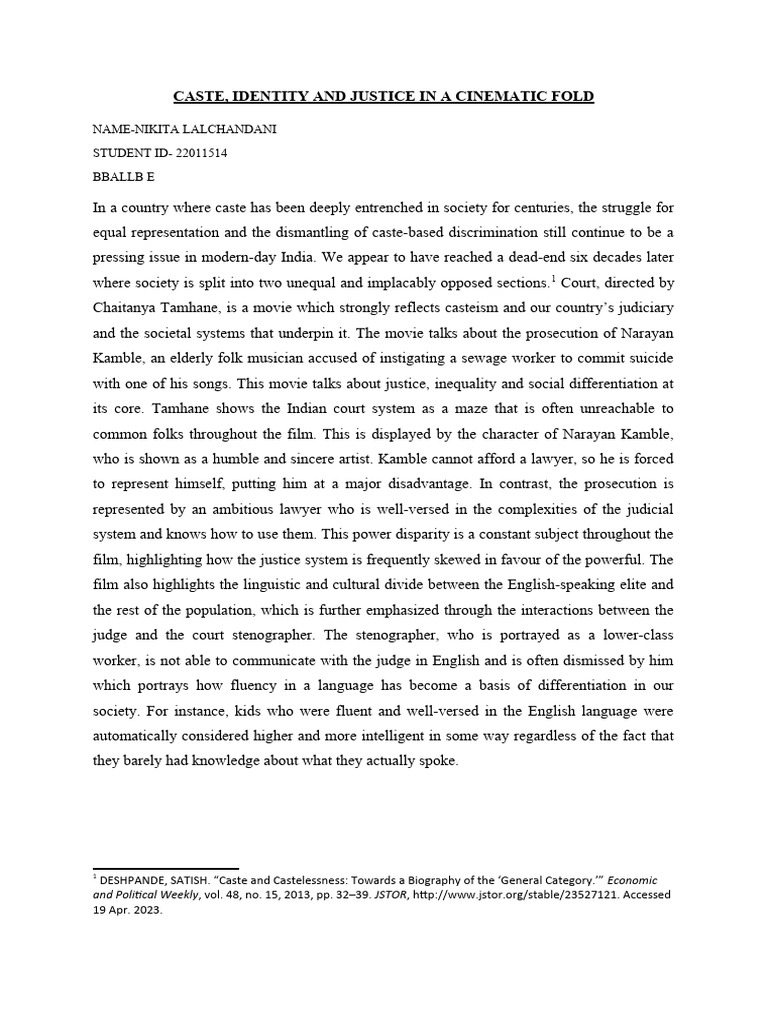 Caste Discrimination in Indian Cinema | PDF | Caste | Dalit