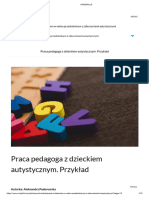 1.12. Praca Pedagoga Z Dzieckiem Autystycznym. Przykład