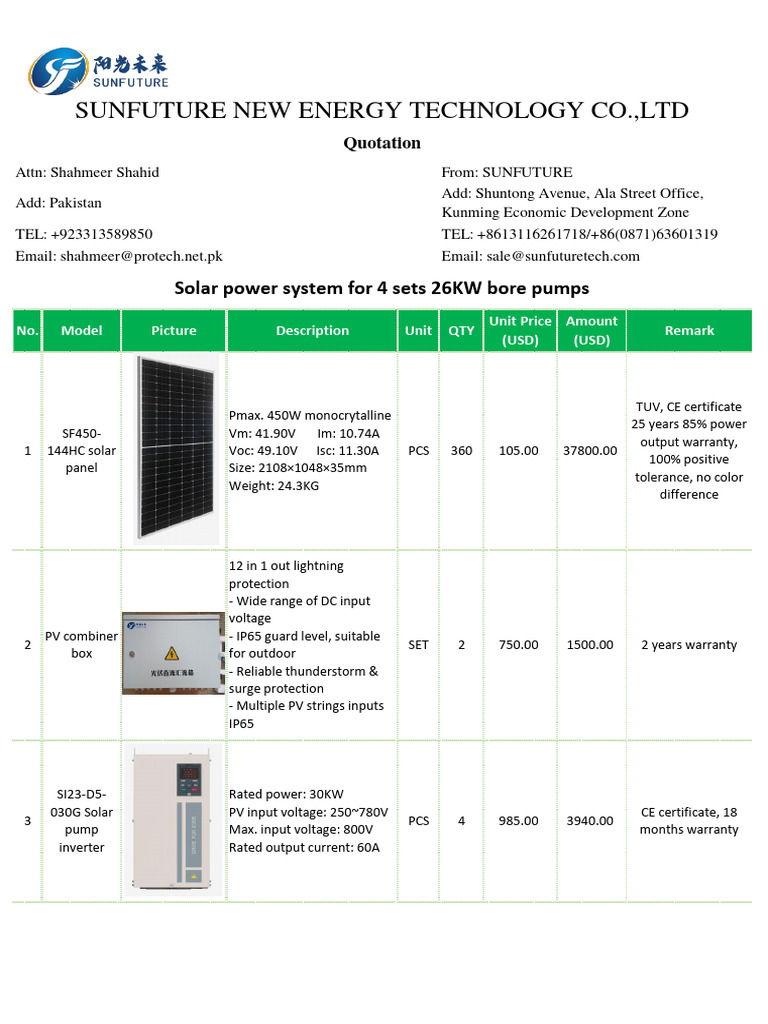 Q-Shahmeer Shahid (Pakistan) Solar Power System 20210413 | PDF ...