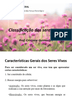 AULA 01 - CLASSIFICAÇÃO DOS SERES VIVOS