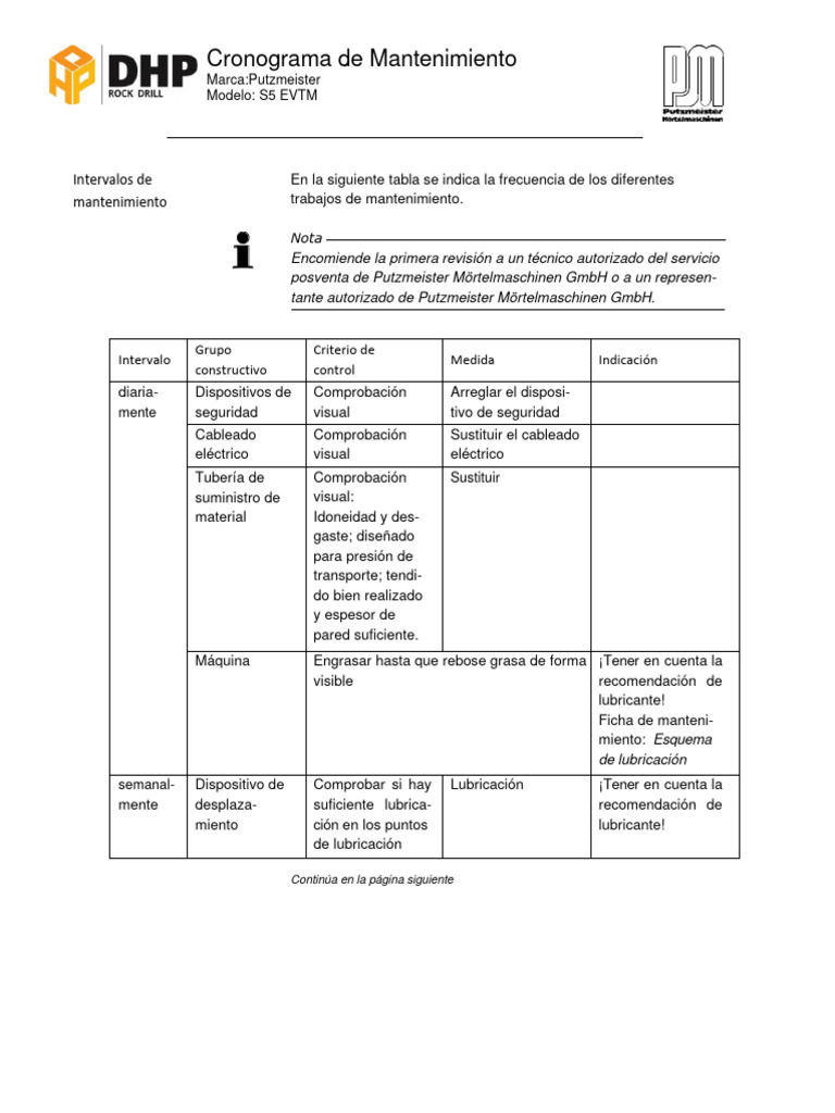 Plan De Mantto S5 Ev Tm Pdf Bienes Manufacturados Ingeniería