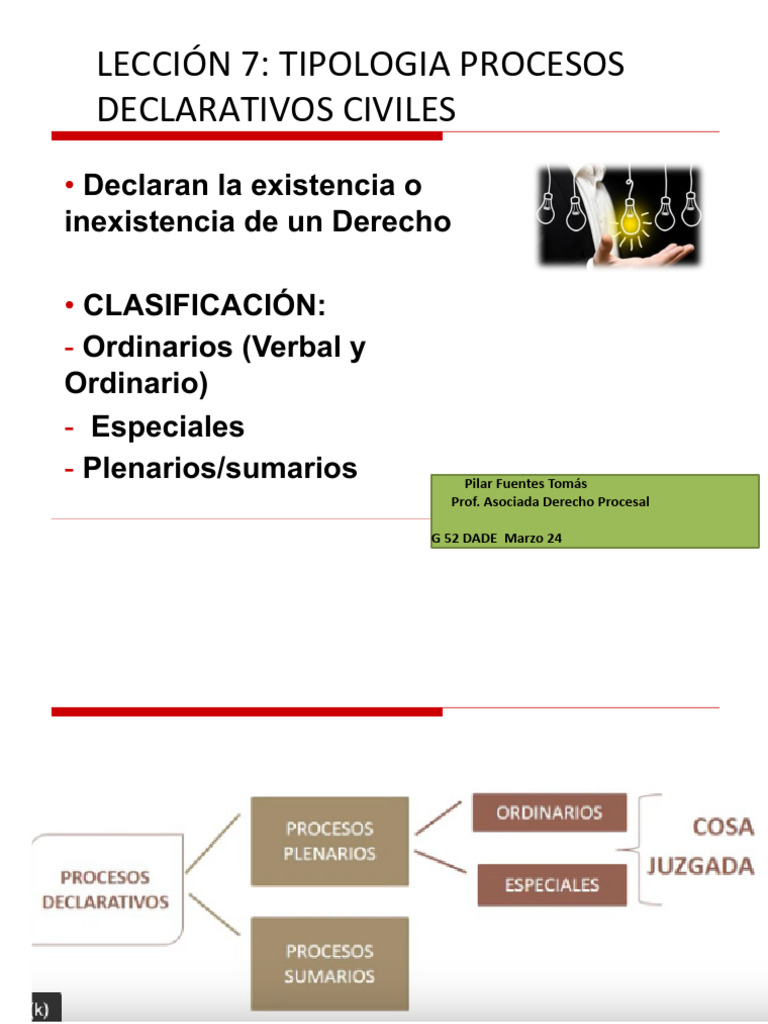 Lección 7 Tipologia Procesos Declarativos | Descargar gratis PDF