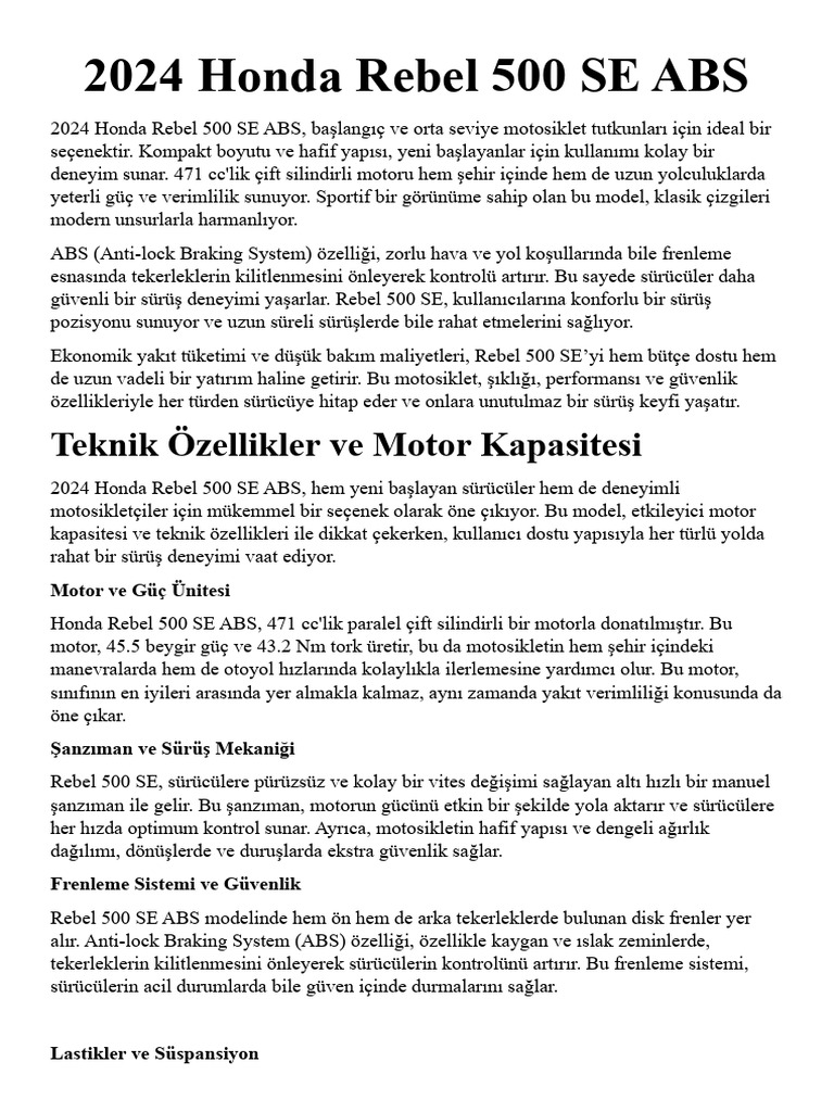2022 HONDA REBEL 500 SERVICE MANUAL PDF visual data 7