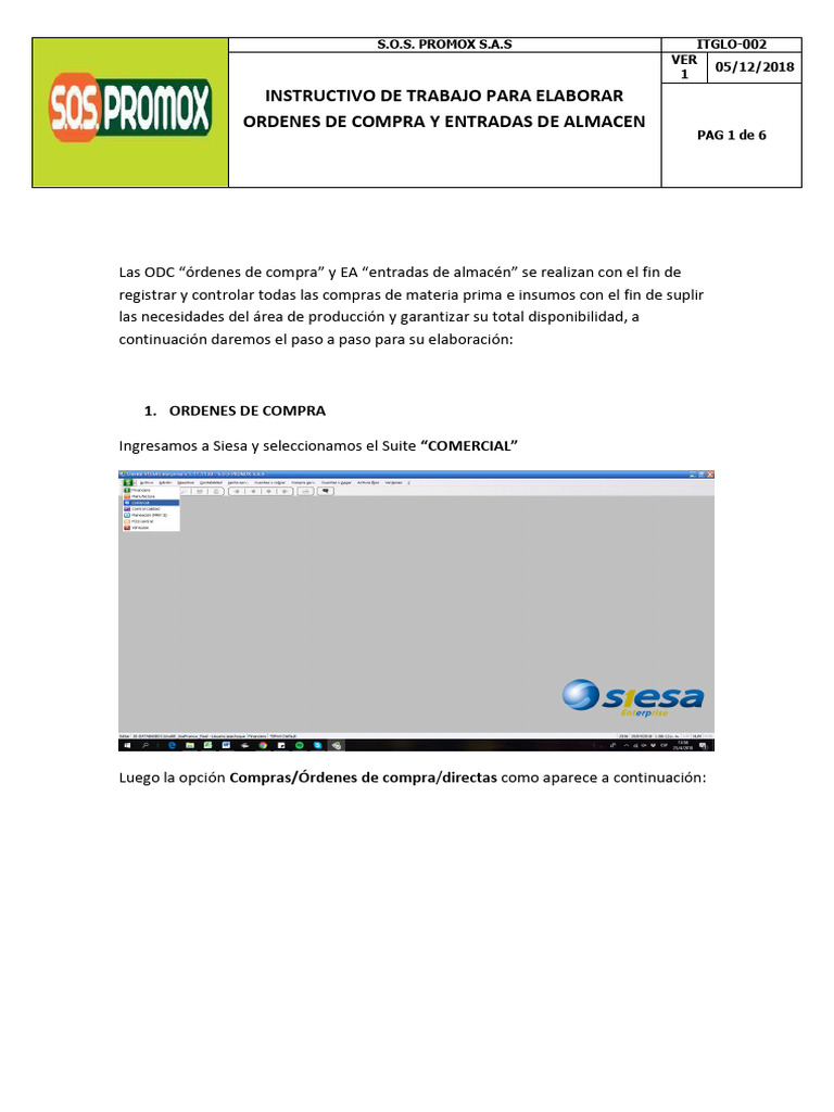 Instructivo para Órdenes de Compra y EA | PDF