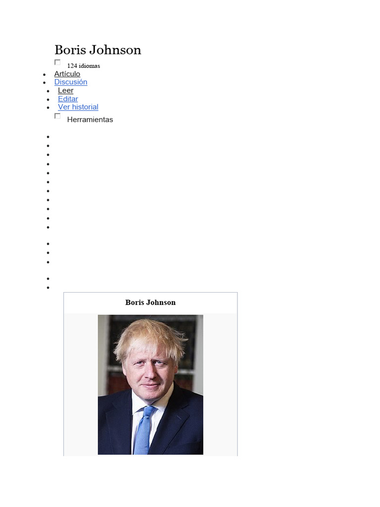 Biografía de Boris Johnson: Primer Ministro del Reino Unido | PDF ...