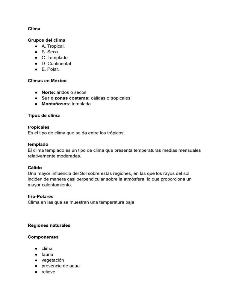 Climas y biomas en México | PDF | Clima | Clima templado