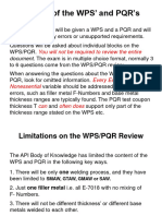 Review of WPS's and PQR's