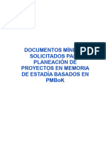 Documentos Minimos para Implementación en Estadia