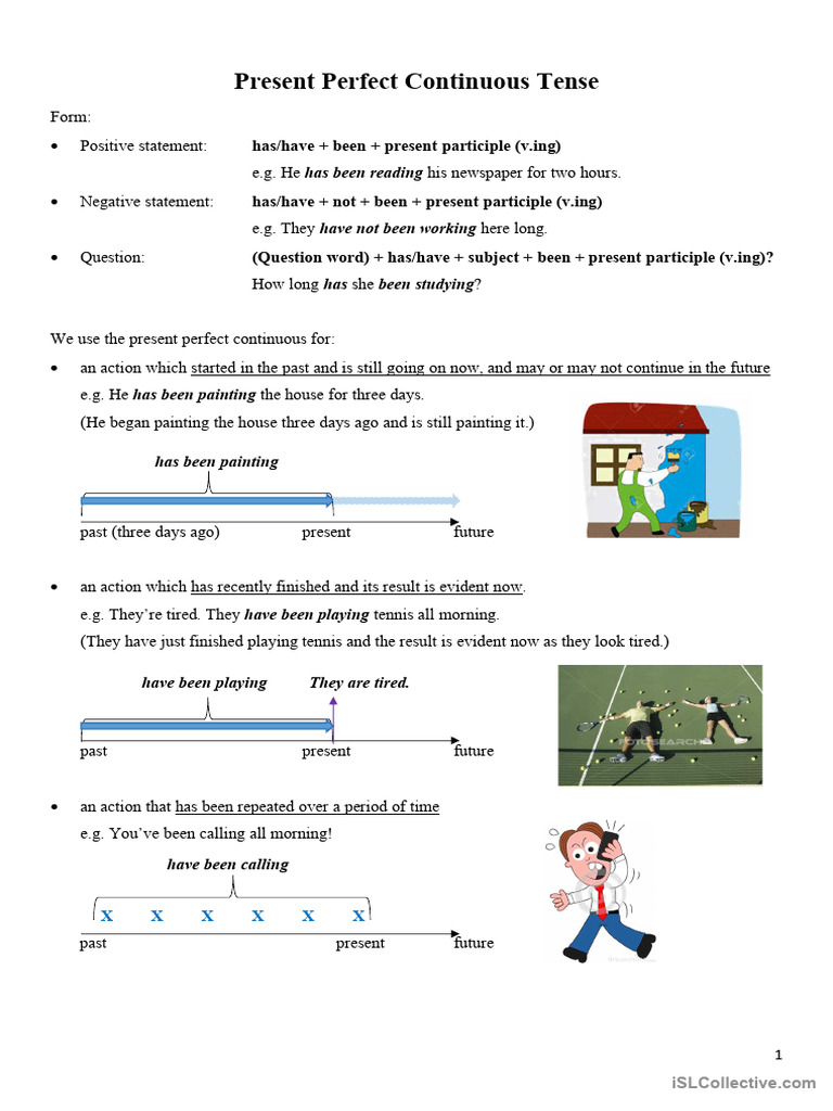 Present Perfect Continuous 111 | PDF | Linguistics | Grammar