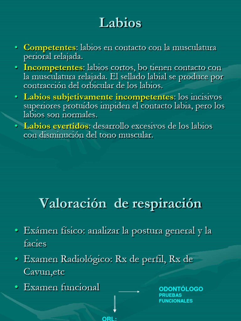 Valoración de Labios y Respiración | PDF