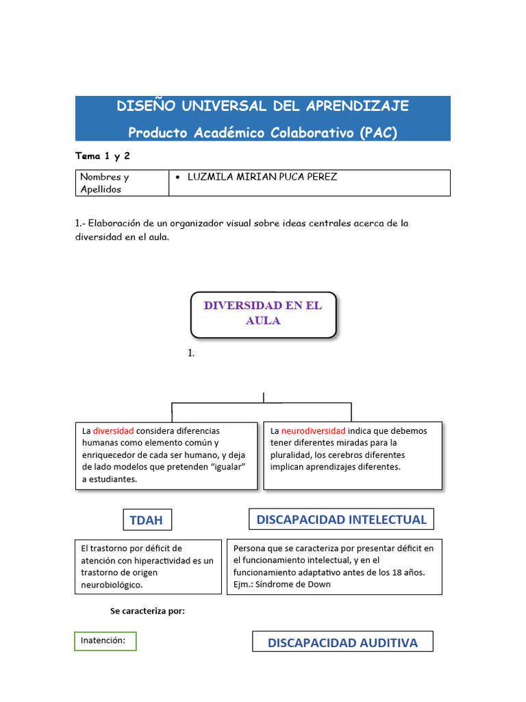 Atención a la Diversidad en el Aula | PDF | Aprendizaje | Desorden ...