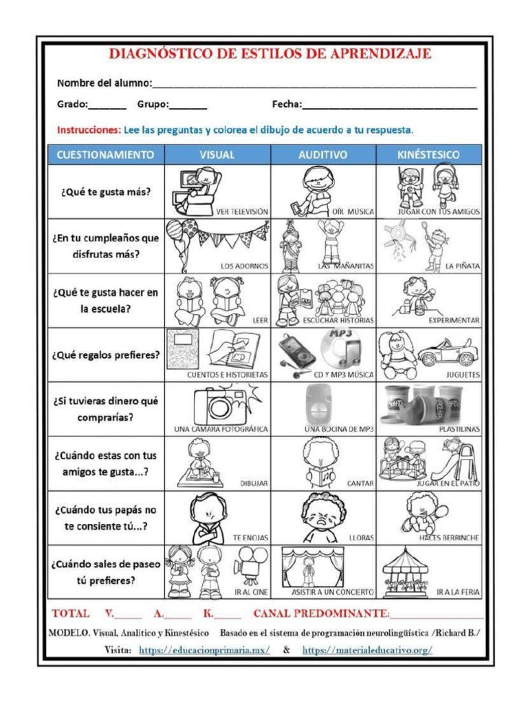 Test Estilos de Aprendizaje 1 | PDF