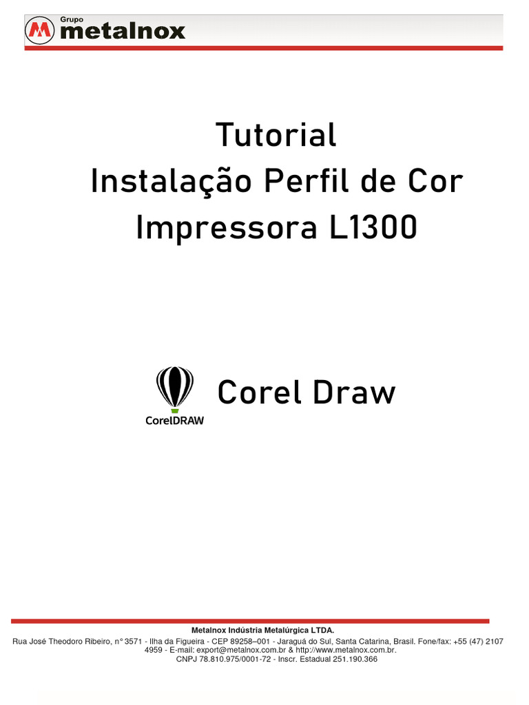 Tutorial de Impressão na L1300 Corel Draw | PDF | Impressora (informática)