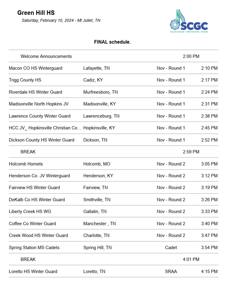 green-hill-hs-final-schedule-pdf