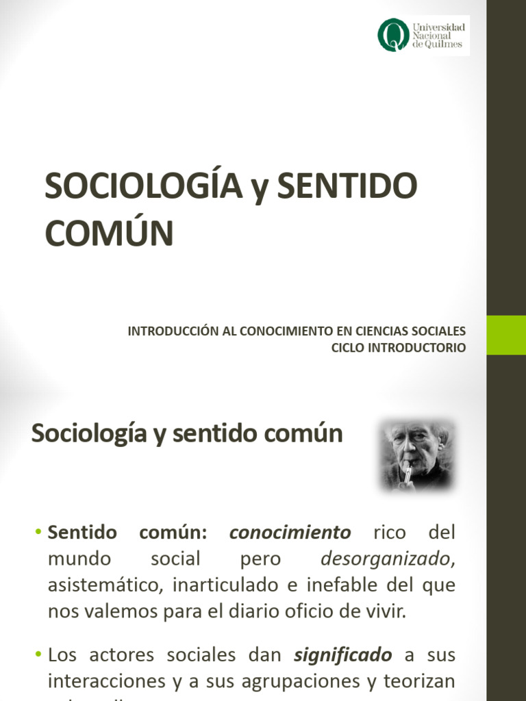 Diferencias entre Sociología y Sentido Común | PDF | Sociología ...