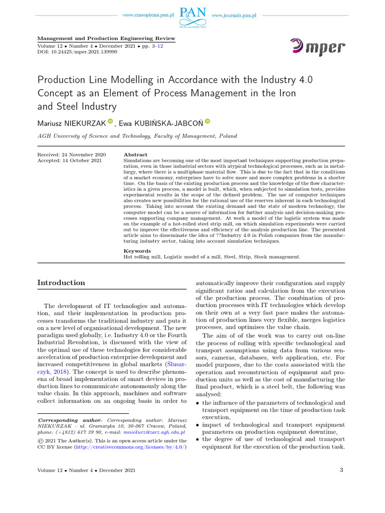 Industry 4.0 Production Line Modelling | PDF | Simulation | Internet Of ...