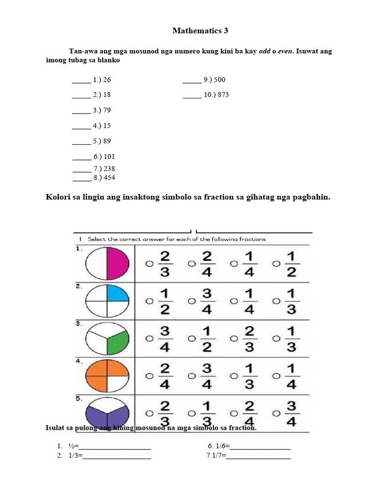 Mathematics 3 Q3 Testpaper | PDF
