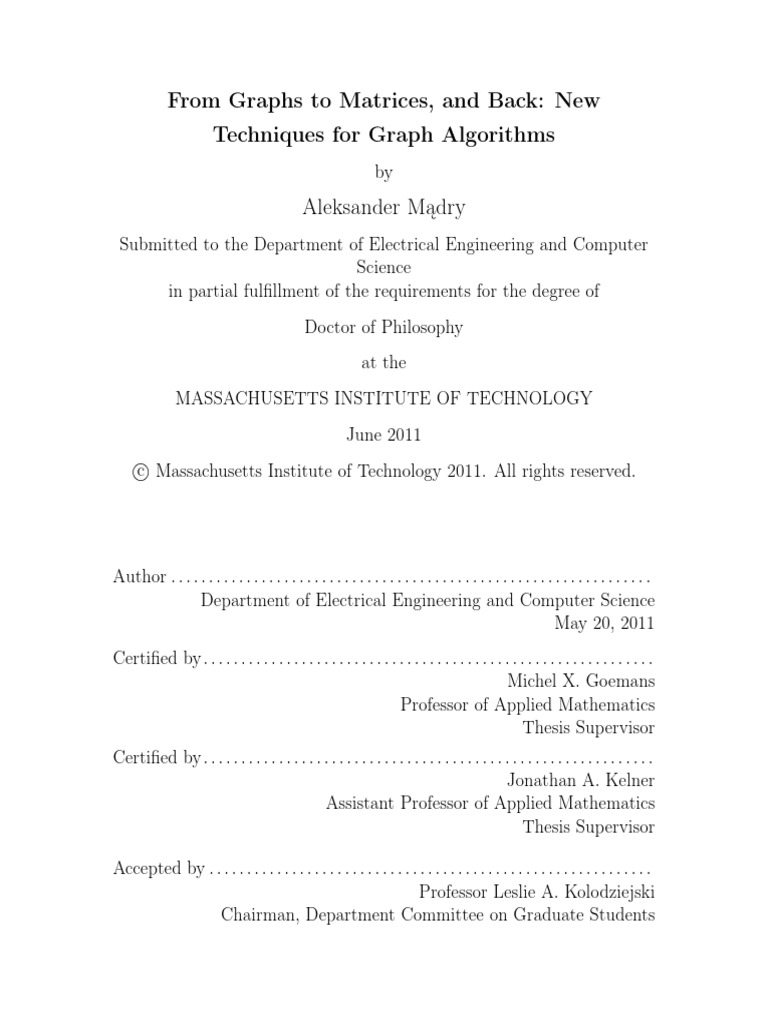 Thesis | PDF | Matrix (Mathematics) | Eigenvalues And Eigenvectors