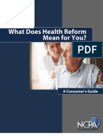 What Does Health Reform Mean for You a Consumer's Guide
