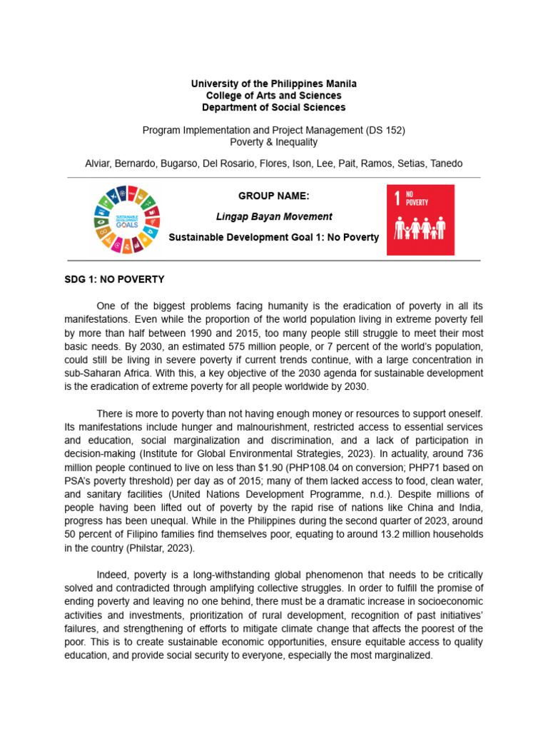 Addressing Poverty in the Philippines | PDF | Poverty | Poverty ...