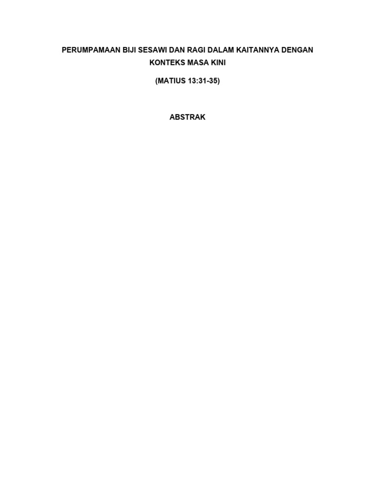 Perumpamaan Biji Sesawi dan Ragi | PDF | Agama & Spiritualitas