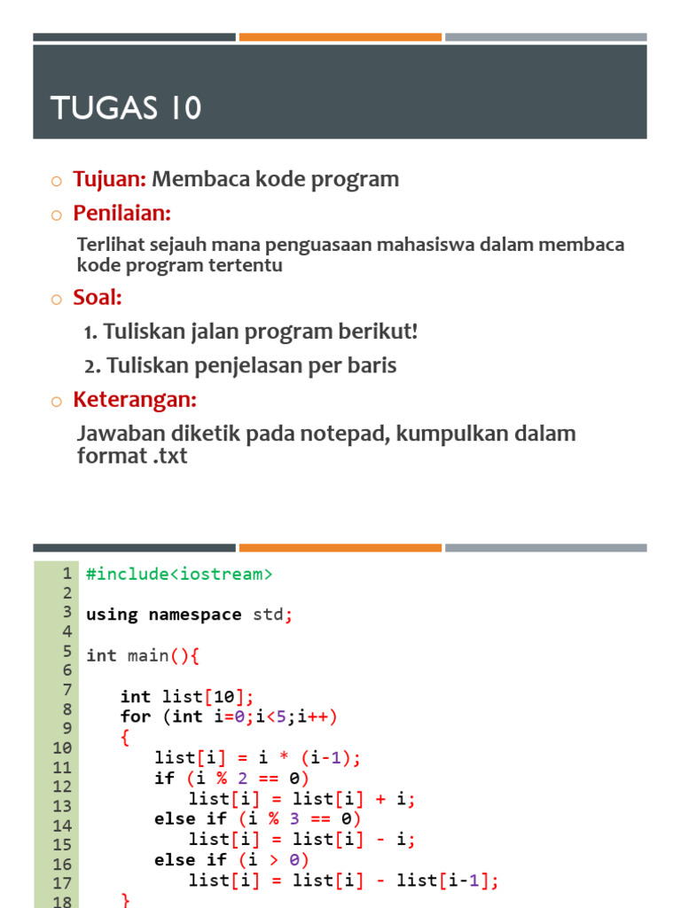 Membaca dan Menganalisis Kode C++ | PDF