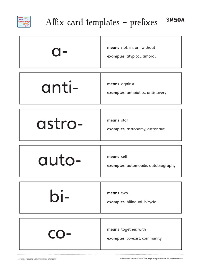 Prefixes and Examples for Teaching | PDF