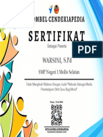 Sertifikat Kombel Cendekiapedai (Warsini)