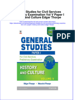 Read online textbook General Studies For Civil Services Preliminary Examination Vol V Paper I History And Culture Edgar Thorpe ebook all chapter pdf 