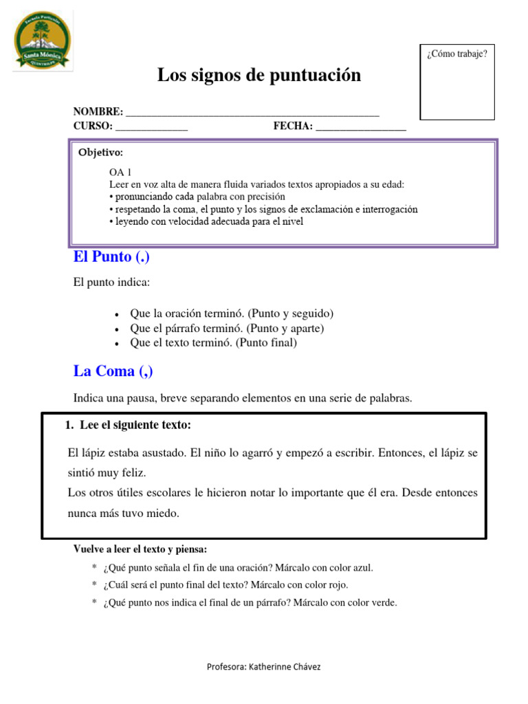 Signos de Puntuación para Estudiantes | PDF | Puntuación | Coma