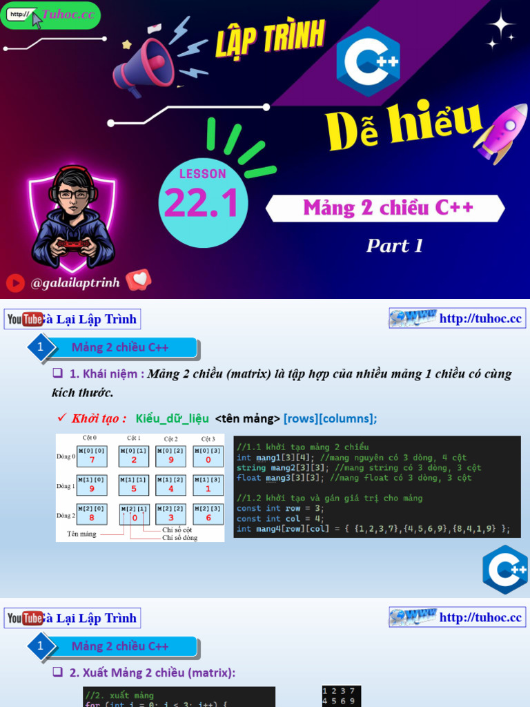 22. Mảng 2 chiều C++ bài tập C++ 22 | PDF