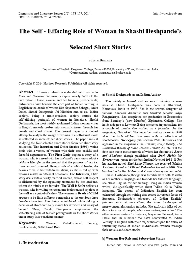Intru Self Effacing Woman PDF Thought