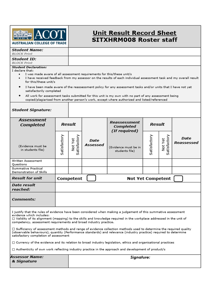 student-tool-sitxhrm008-roster-staff-pdf-pdf-employment-knowledge