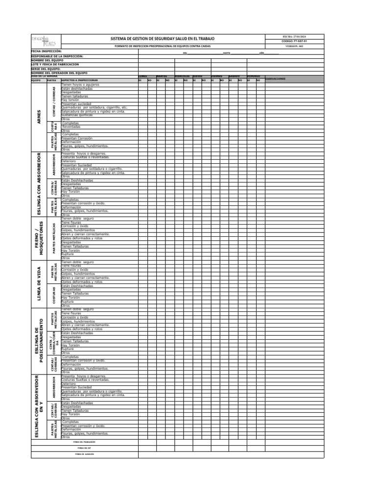 Ft sst 51 formato de inspeccion preoperacion de epcc descargar gratis