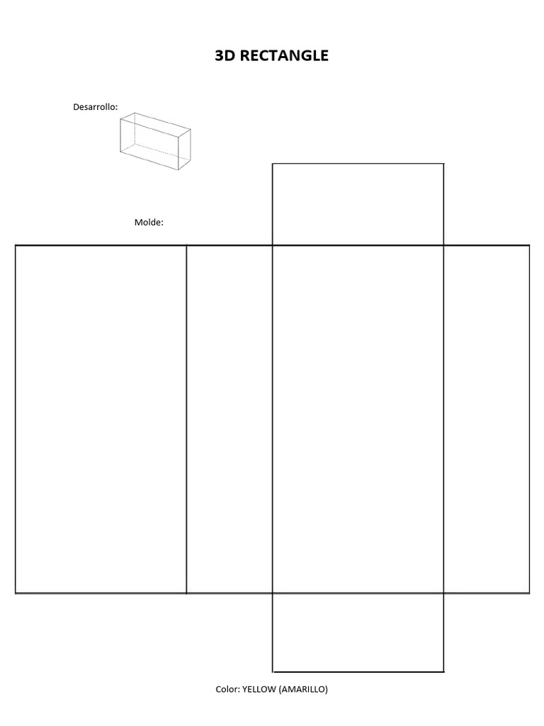 Rectángulo 3D Amarillo: Diseño y Molde | PDF