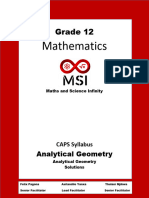 Analytical Geometry Revision Booklet Solutions