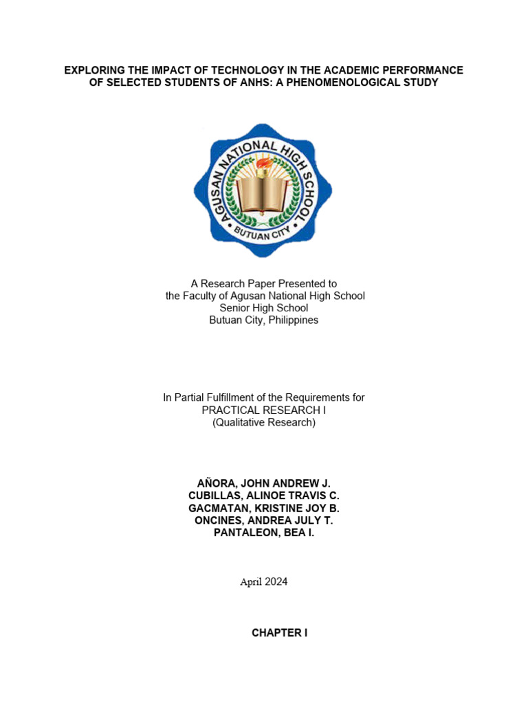 Technology's Impact on ANHS Students' Performance | PDF | Learning ...