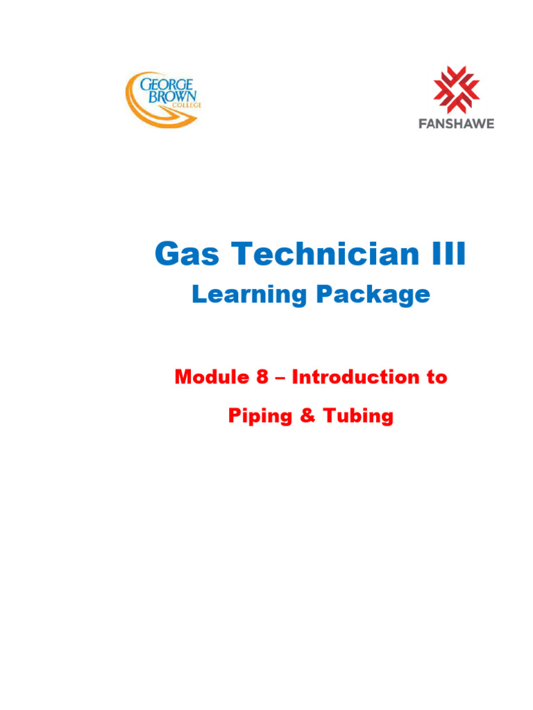 Gas Technician III: Piping & Tubing Guide | PDF | Pipe (Fluid ...